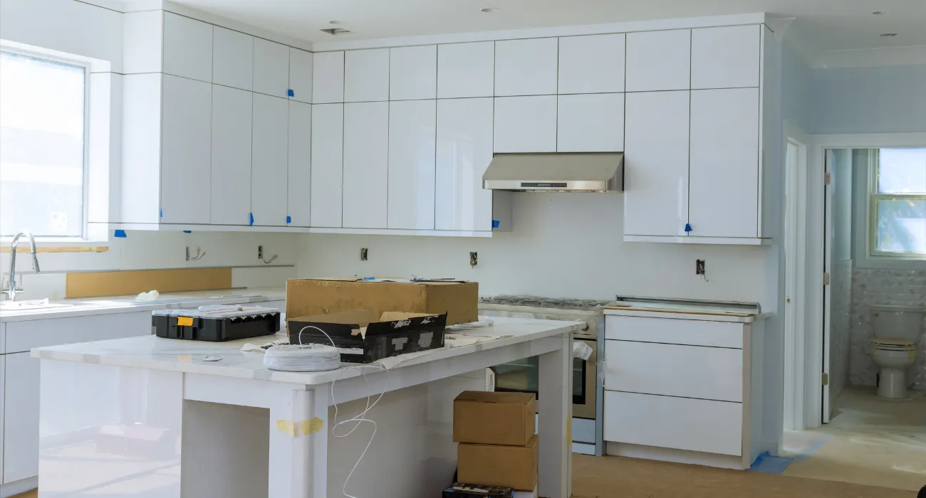 Kitchen remodeling Los Angeles modern cabinet installation and renovation progress